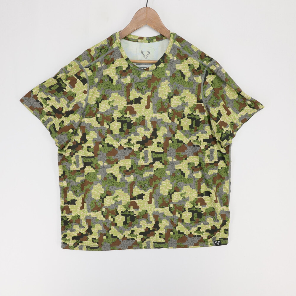 Forloh SolAir T Shirt Mens XL Green Camo Short Sleeve Performance Cooling